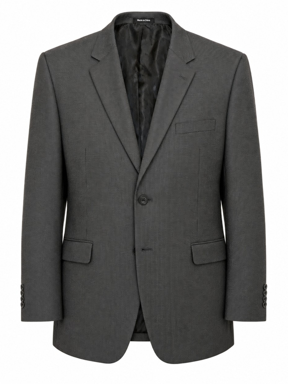 Van Heusen Men's 48R Blazer Two-Button Micro-Check Suit Jacket Grey Brown